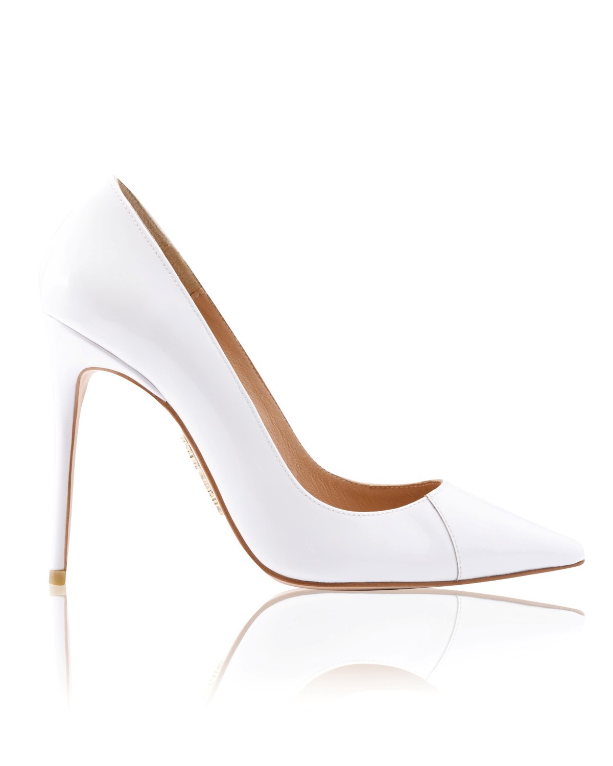 'PARIS' 4' White Patent Leather Pointy Toe Heels