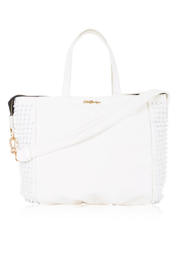 'White Rider' Cool Contemporary Studded Tote Bag