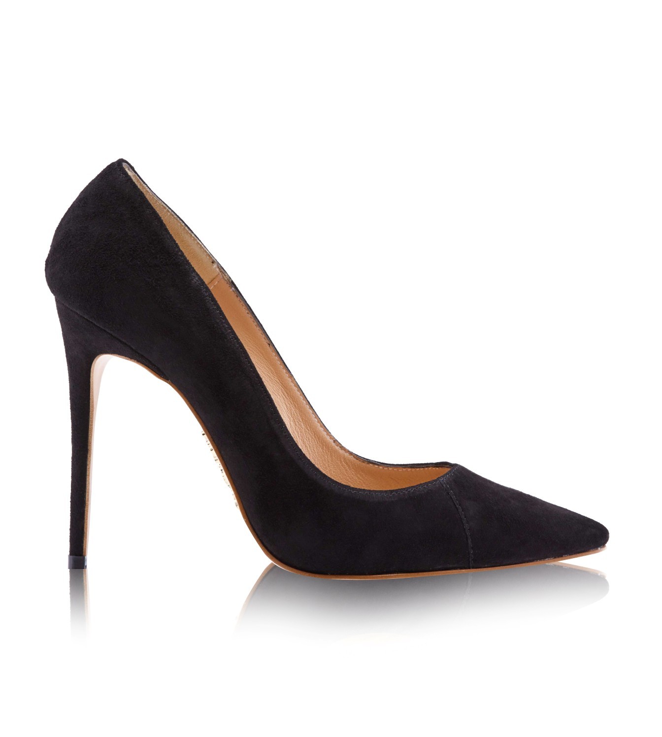 'PARIS' 4' Black Suede Pointy Toe Heels