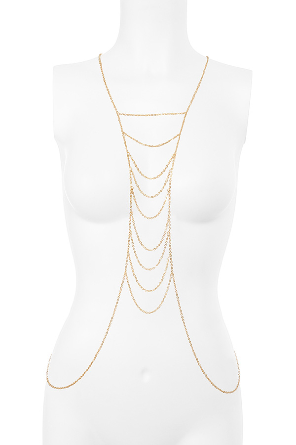 Gold Tone Multi Strand Body Chain