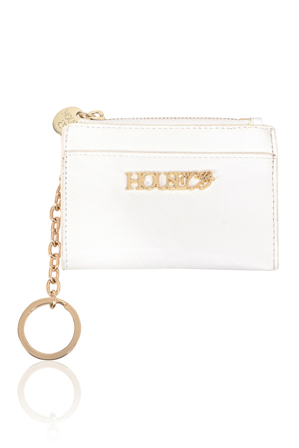 White Leatherette House of CB Card Purse