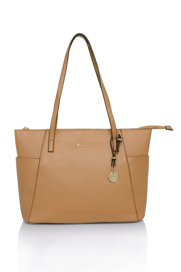 'Casa' Tan Leatherette Tote Bag