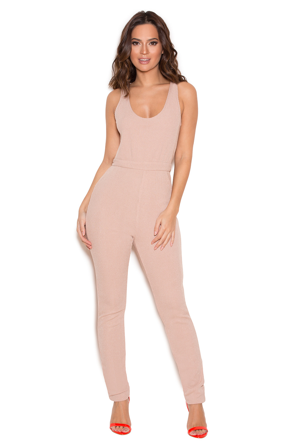 'Izina' Blush Ribbed Jersey Jumpsuit - SALE