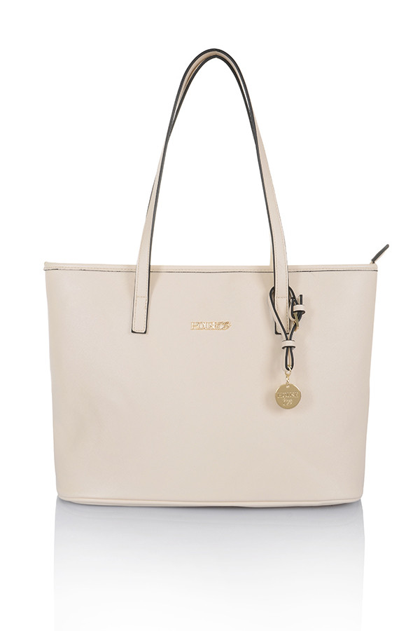 'Maison' Cream Leatherette Tote Bag