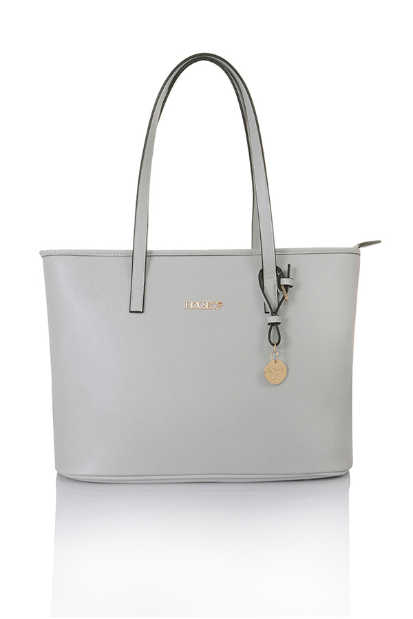 'Maison' Grey Leatherette Tote Bag