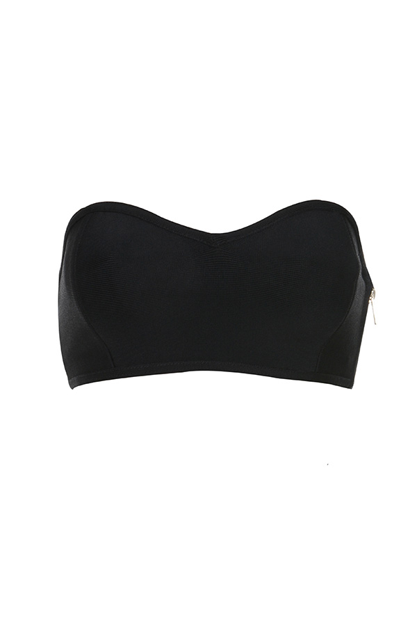 'Naked' Black Bandage Strapless Bra