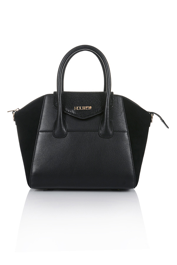 'Perfection' Black Genuine Leather Handbag