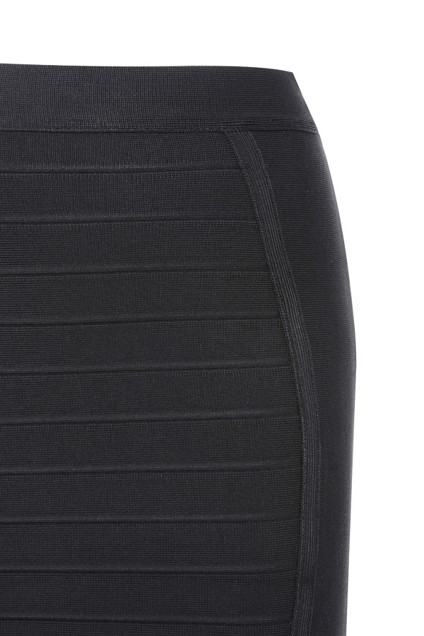 'Sorcha' Black Knee Length Bandage Pencil Skirt