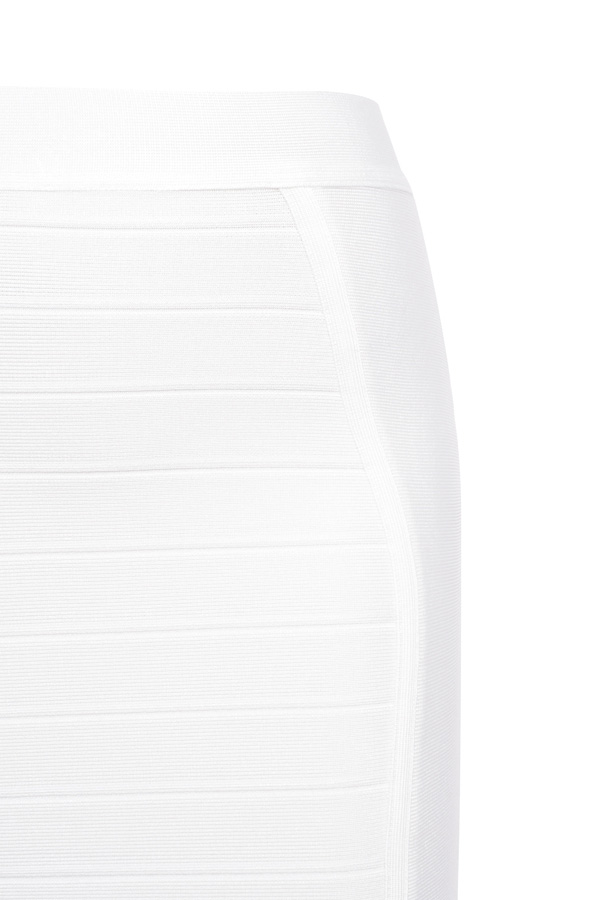 'Sorcha' White Knee Length Bandage Pencil Skirt