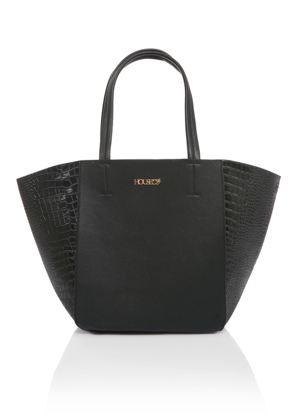 'Tote Love' Black Leatherette Tote Bag