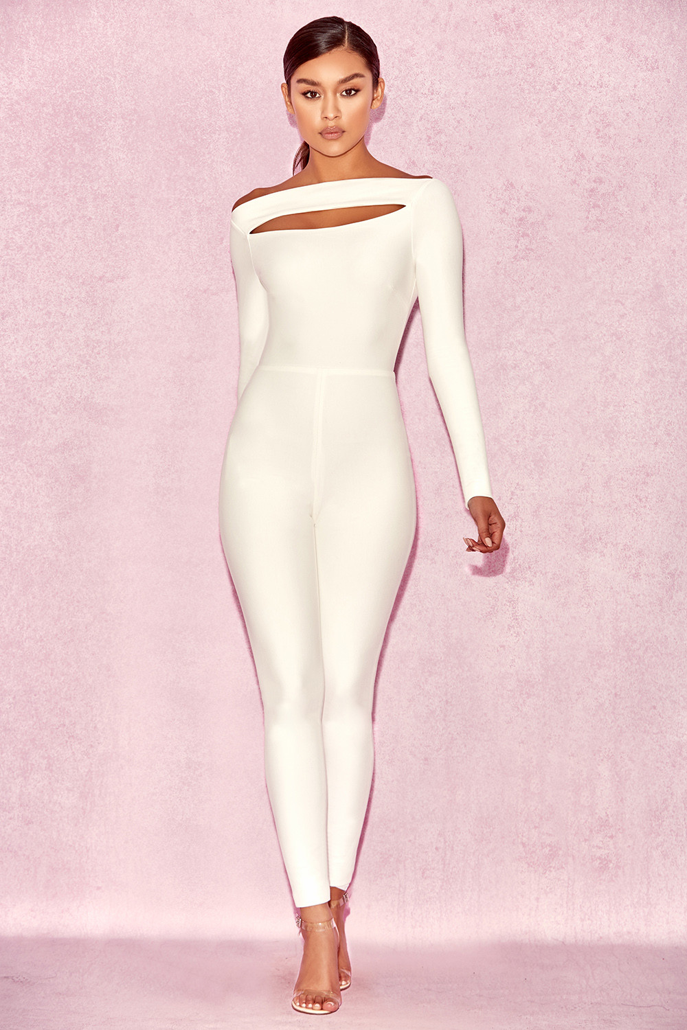 'Apsara' White Slash Front Jumpsuit