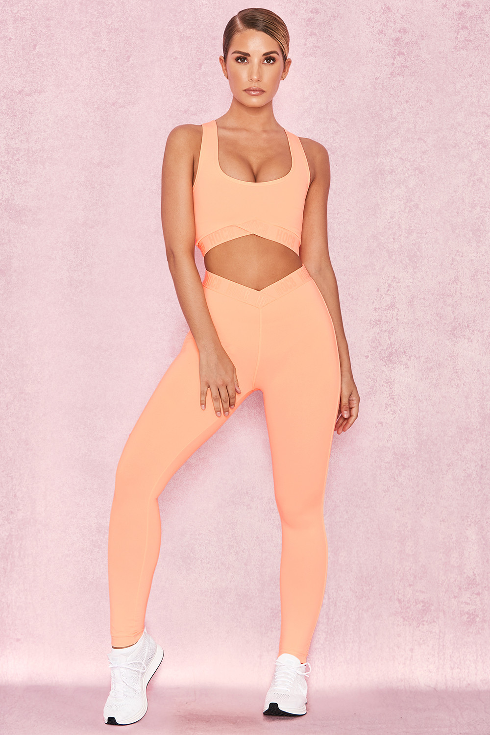 'Exile' Pastel Neon Orange V Waist Leggings