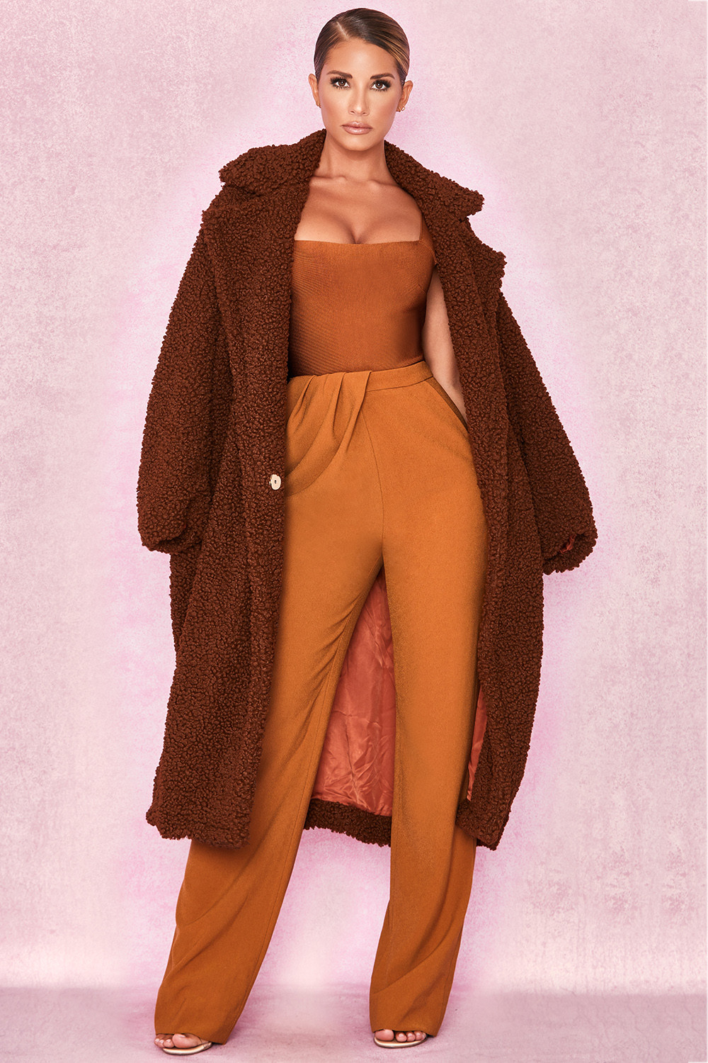 'Bear' Brown Faux Fur Sherpa Coat