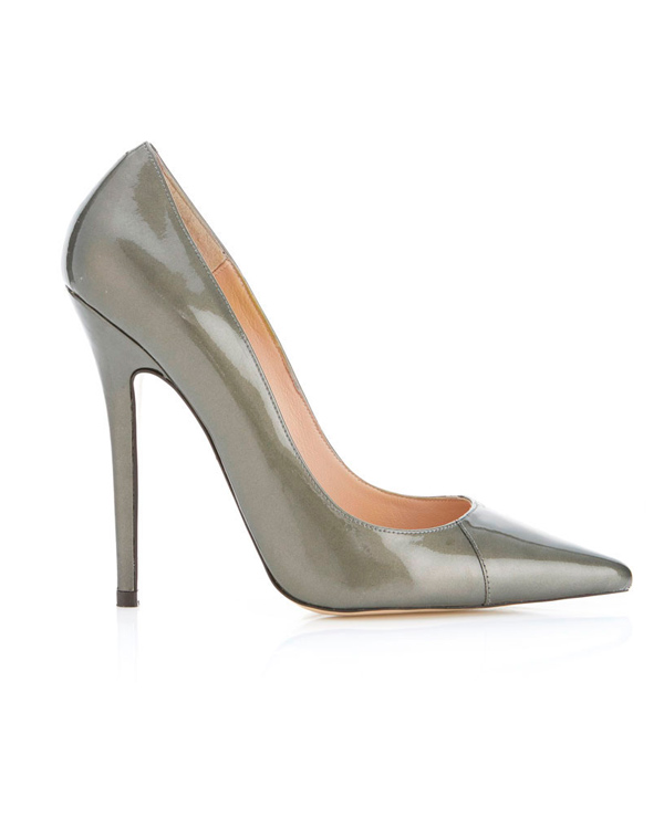 'Paris' Patent Leather Metallic Pointed Toe High Heel Pump