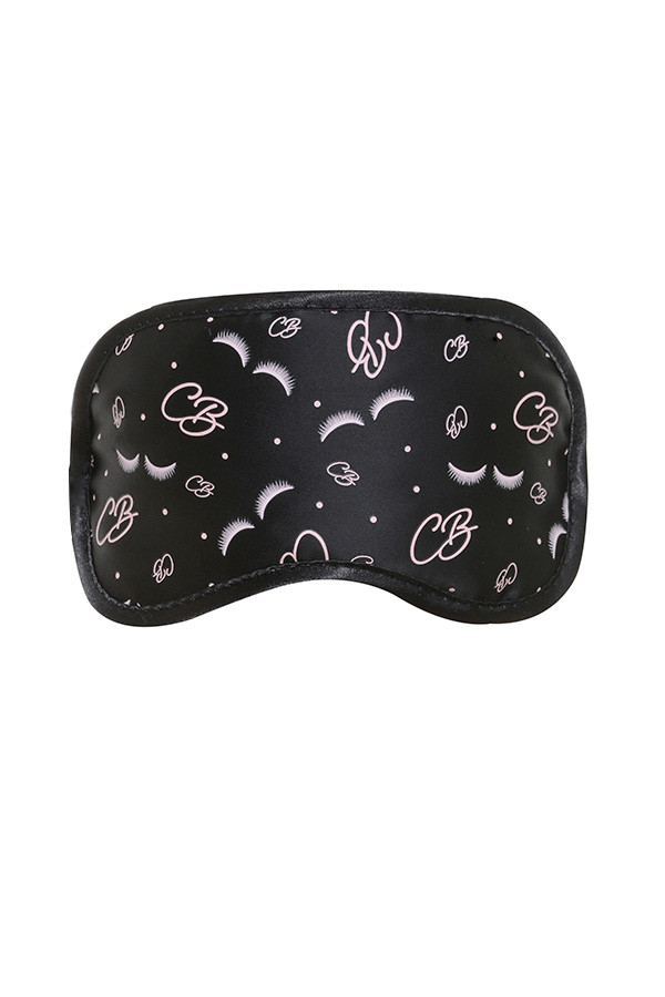 'Lashes' Black and Pink Sleep Mask