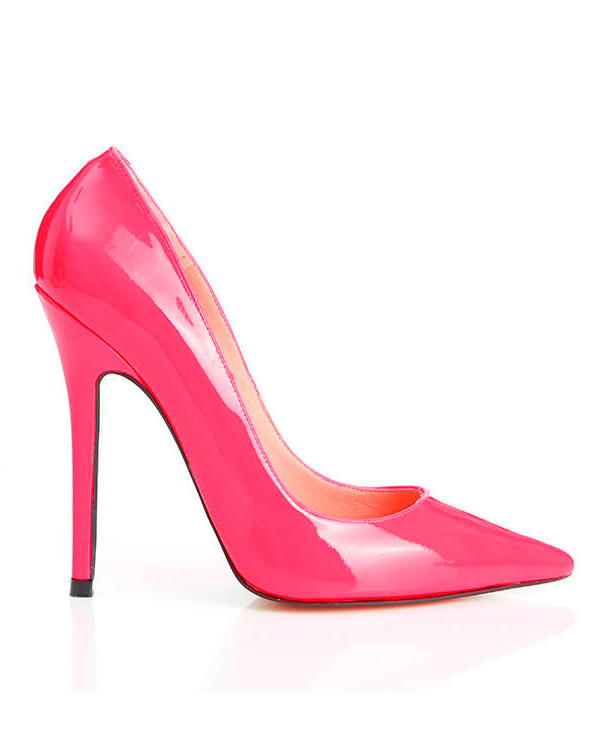 'Paris' Patent Leather Hot Pink Pointed Toe High Heel Pump