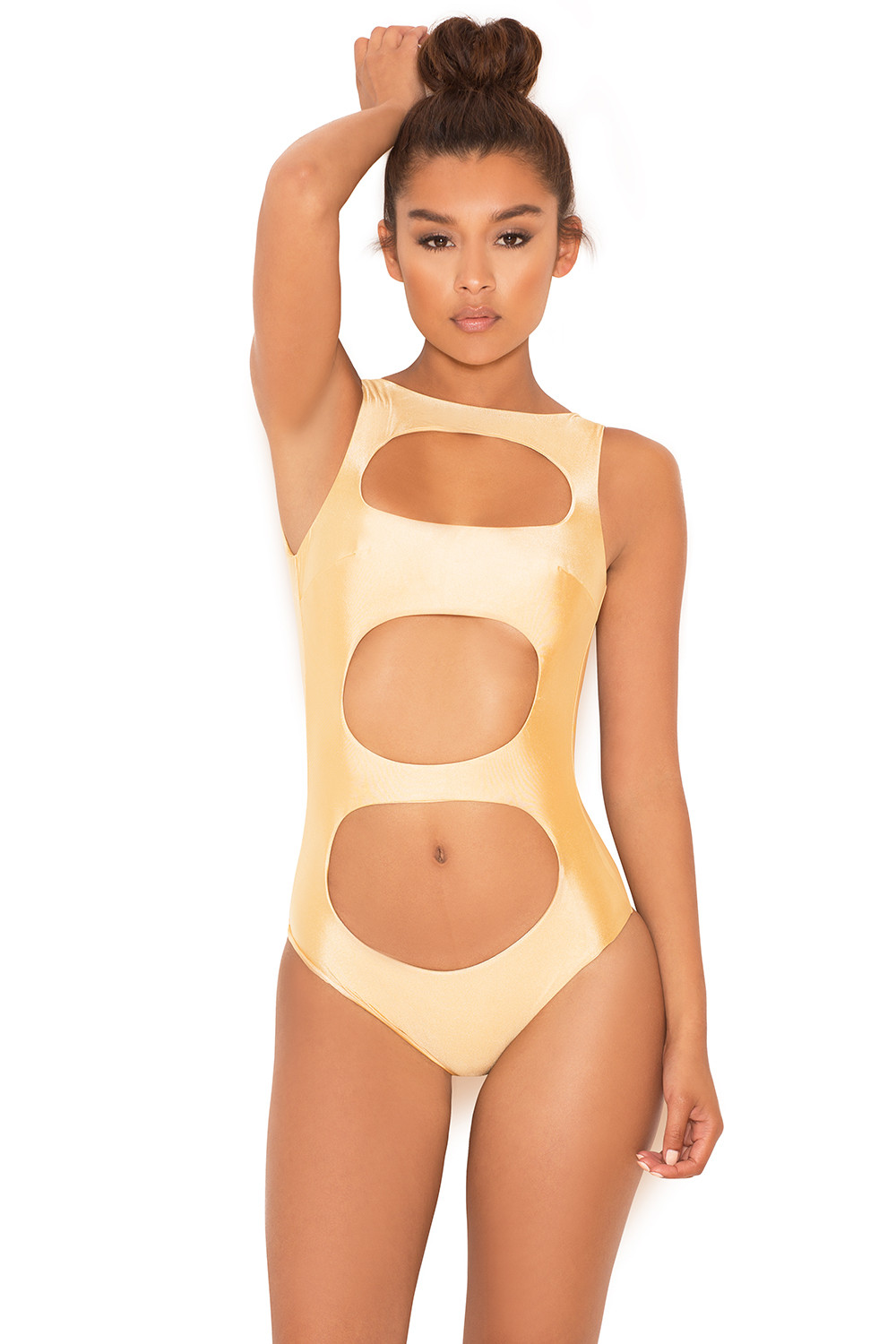 'Quito' Bronze One Piece Cut Out Swimsuit - SALE