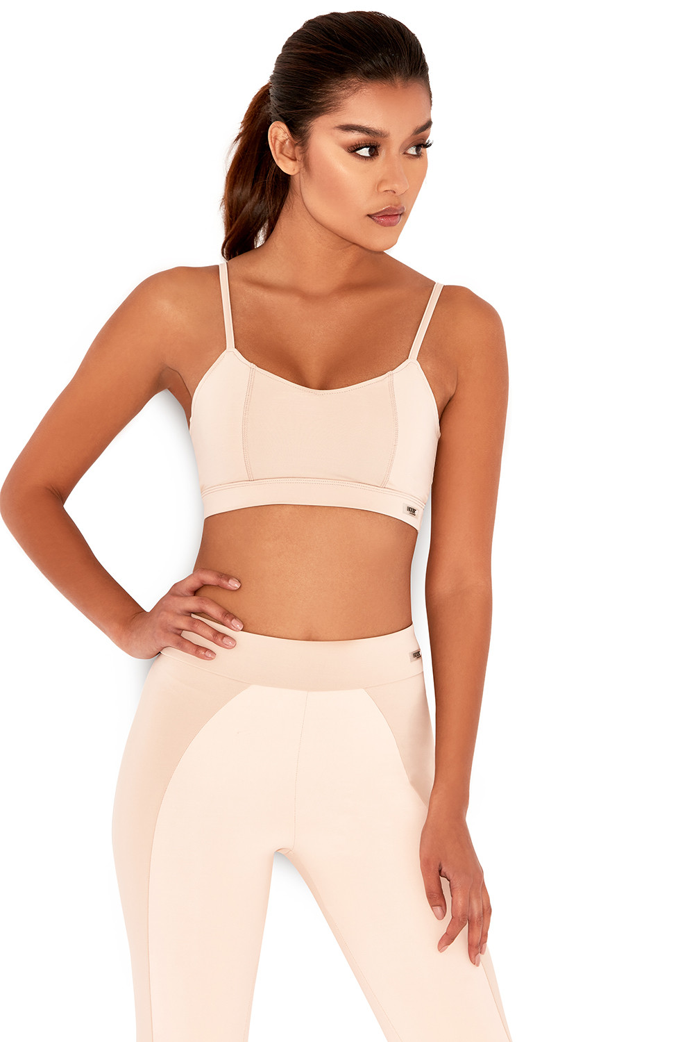 'Repose' Nude & Blush Bralet Workout Top with Straps