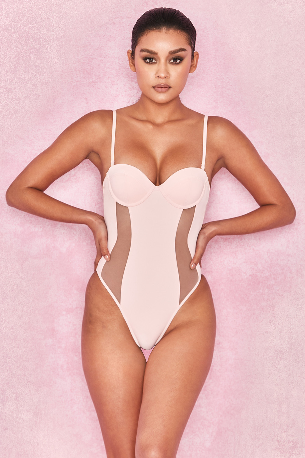 'Seychelles' Blush and Nude Padded Swimsuit