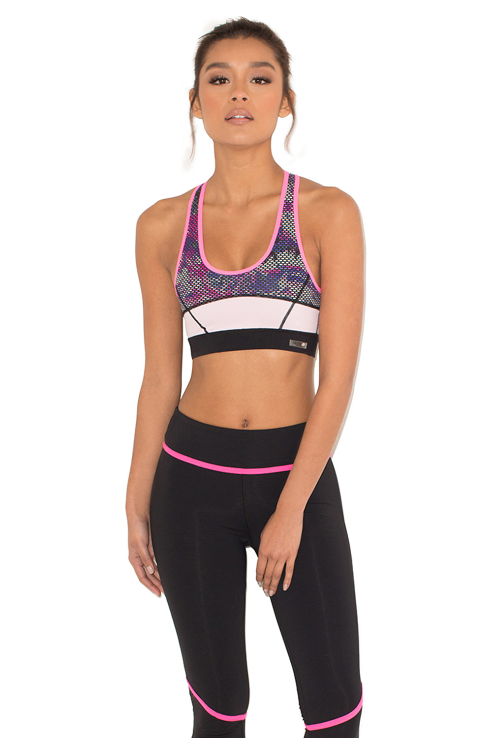 'Shakti' Pink Printed Cropped Workout Top - SALE