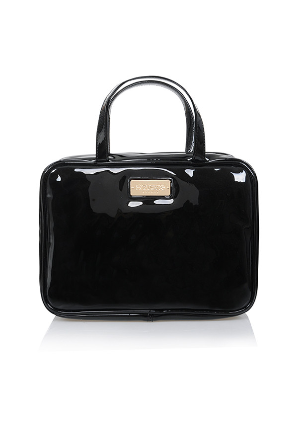 Black Patent House of CB Hanging Travel Case