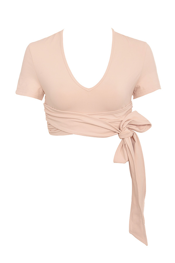 'Tranquil' Nude Tie Wrap Ballet Top